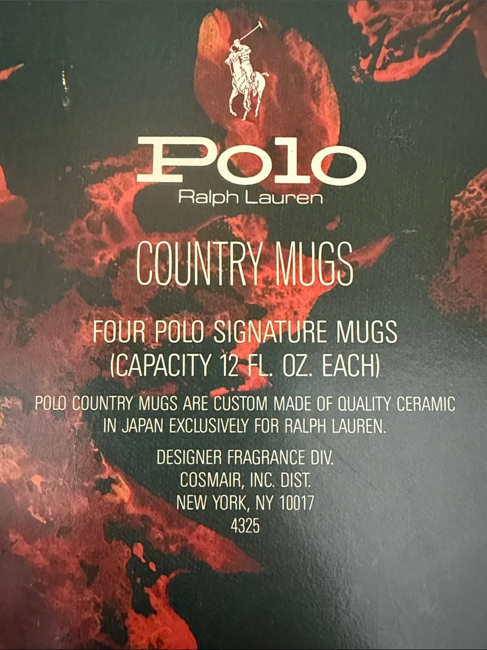 Vintage Polo by Ralph Lauren Country Mugs Set of 4